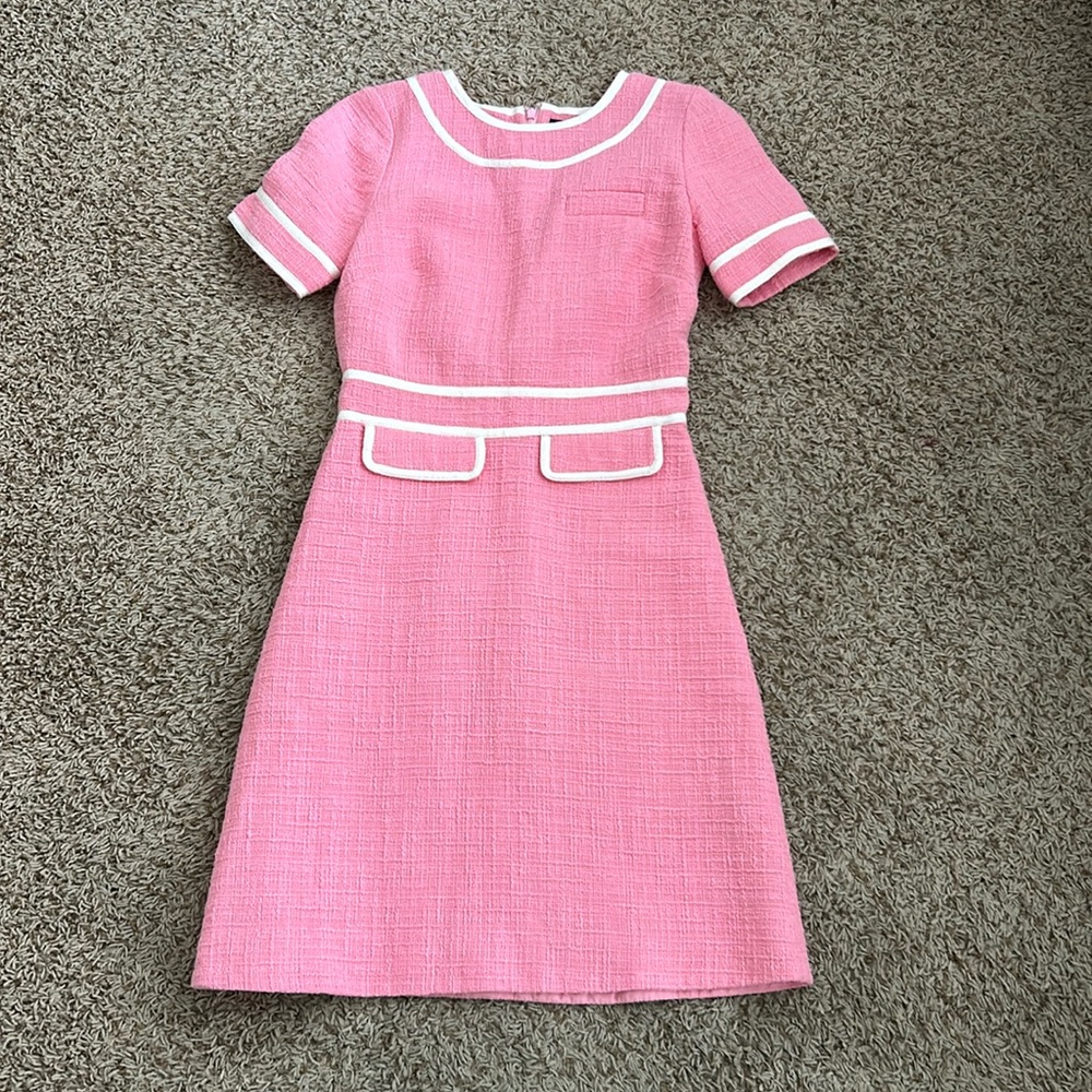 J Crew Pink Tweed A-Line Dress